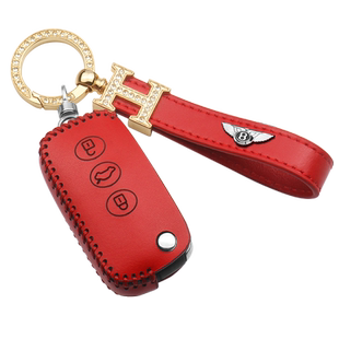 宾利钥匙套保护壳雅致慕尚欧陆飞驰高档创意女士车用真皮包改装扣