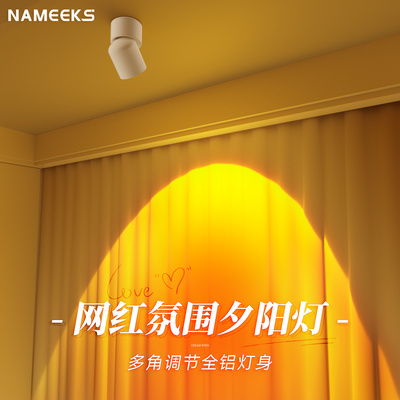 日不落射灯可调角度家用过道玄关吸顶式夕阳灯嵌入式落日灯小山丘
