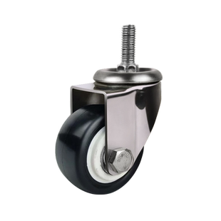 304不锈钢金钻脚轮电脑椅办公转椅家具滑轮2寸静音脚轮丝杆万向轮