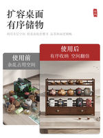 Tea set shelf, desktop, small antique display stand, modern and simple new Chinese-style multi-treasure cabinet, teapot rack, tea storage cabinet thumbnail 8