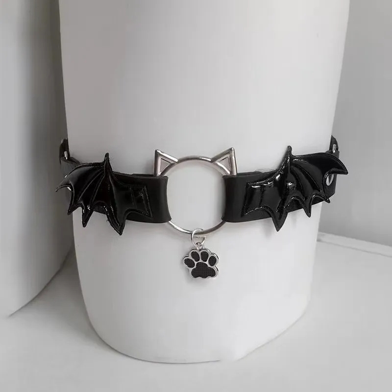 腿环二次元哥特恶魔翅膀猫爪吊坠皮革腿环腿带芒星亚文化jk性感