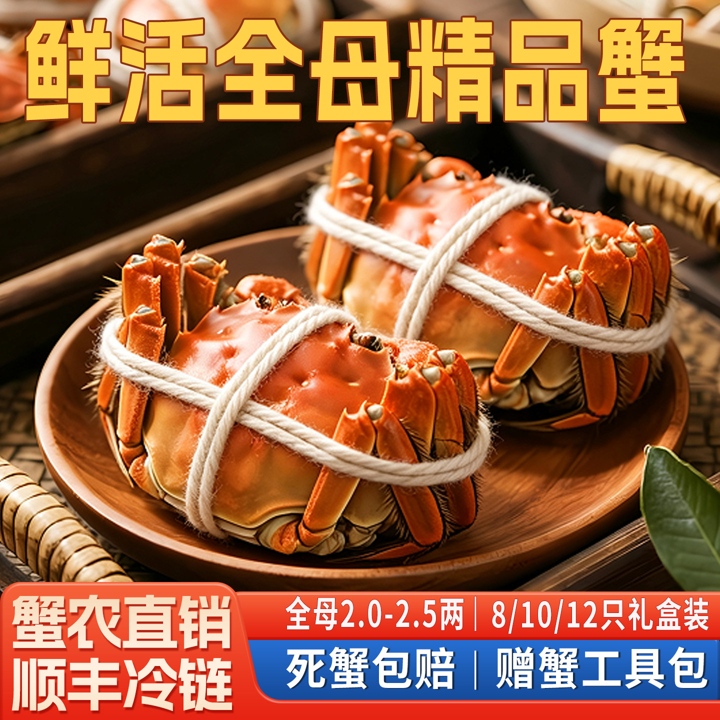 [活蟹]特大鲜活全母大闸蟹现货特大螃蟹阳澄礼盒湖鲜官方旗舰河蟹