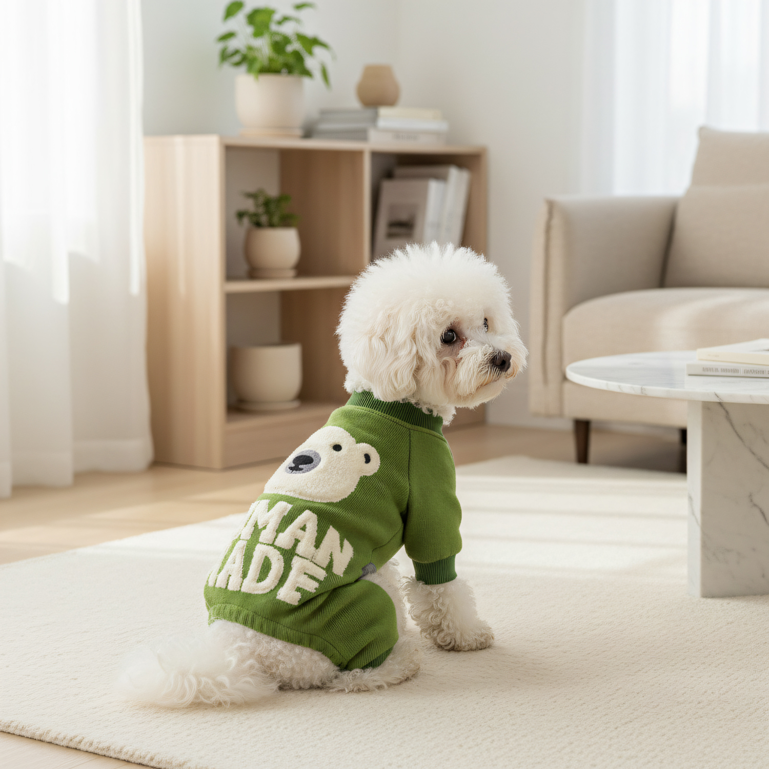 秋冬新款可爱加绒保暖厚实泰迪比熊雪纳瑞小型犬连体狗狗四脚衣