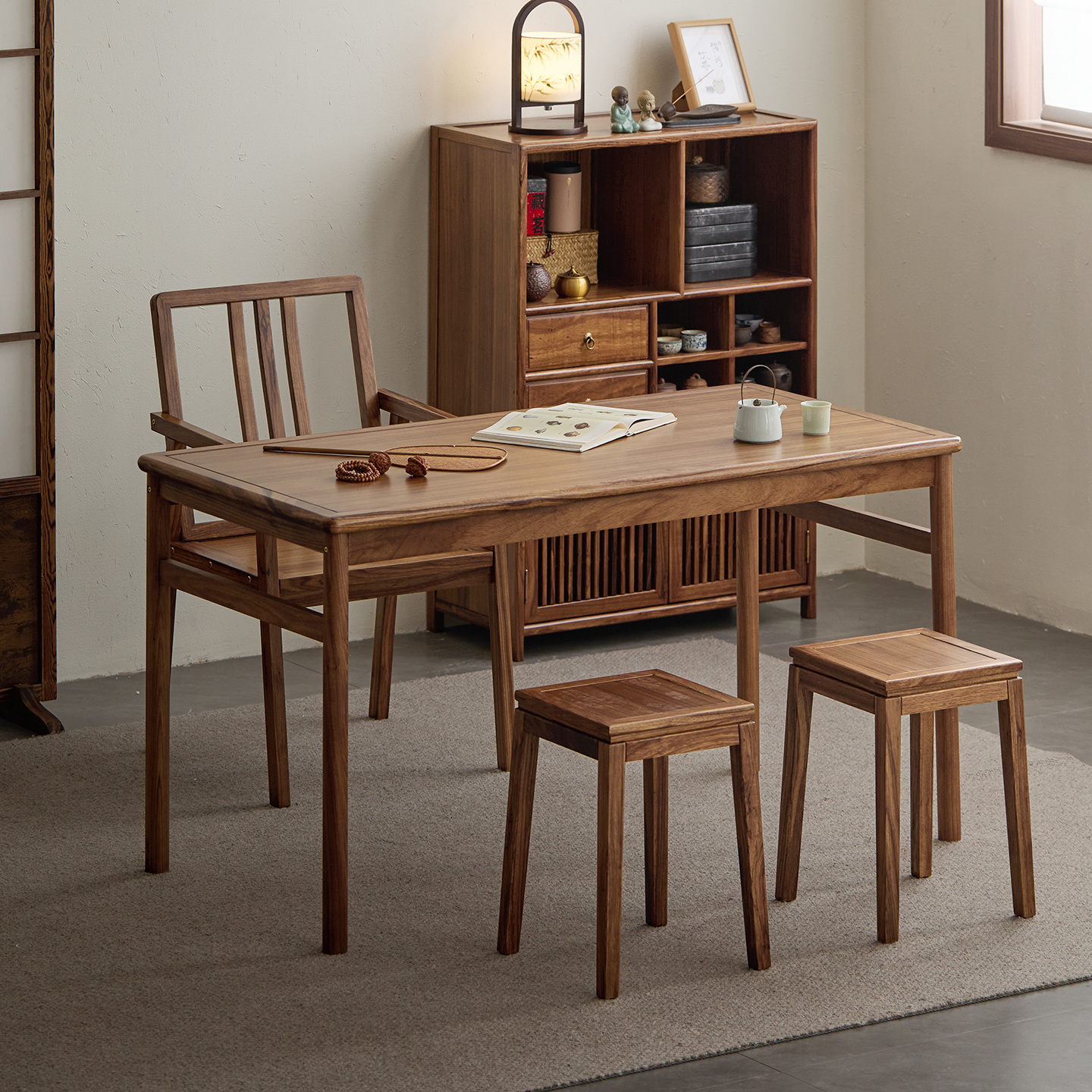 实木茶桌椅组合家用阳台泡茶桌