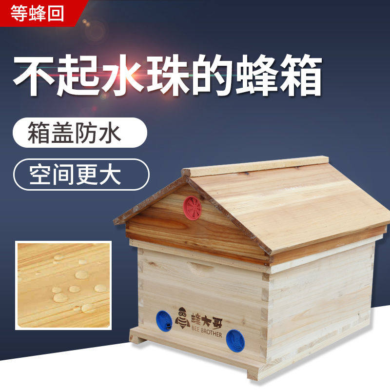 斜顶中蜂蜂箱全套十框杉木标准箱不煮蜡带巢框蜜蜂养蜂专用工具