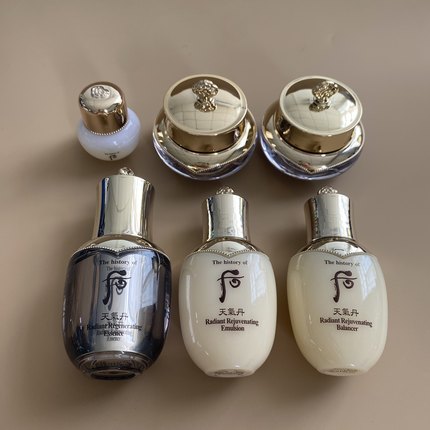 无盒～韩国Whoo后天气丹中小样套装水乳液面霜精华安瓶花献光彩