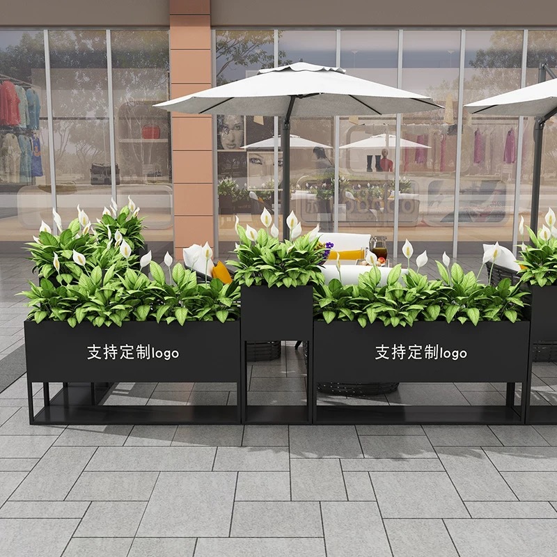 户外铁艺花箱店铺外摆围栏隔断花槽阳台种植花树池不锈钢花坛