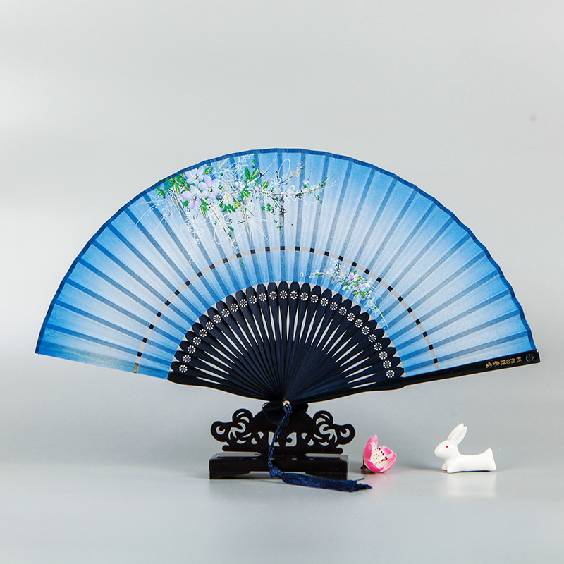 丝艺堂中国风杭州古典女扇 日式古风创意折扇二节丝绸女式折扇子