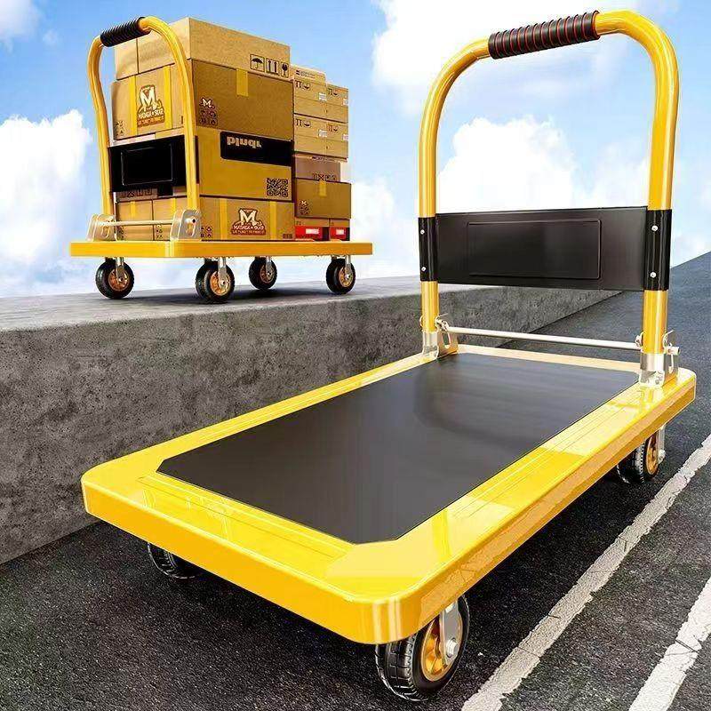 彩色钢板手推车拉货小推车搬运车平板车便携折叠静音家用拉车四轮,商业/办公家具,平板手推车/工具车/爬楼机,淘宝优惠券,粉丝福利购,淘宝优惠卷