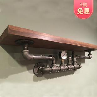 工业复古美式创意铁艺置物架实木层板隔板墙上置物架展示收纳壁挂