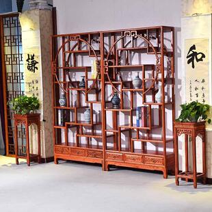 中式仿古实木家具外方内圆博古架多宝阁书架陈列架展示架古董架