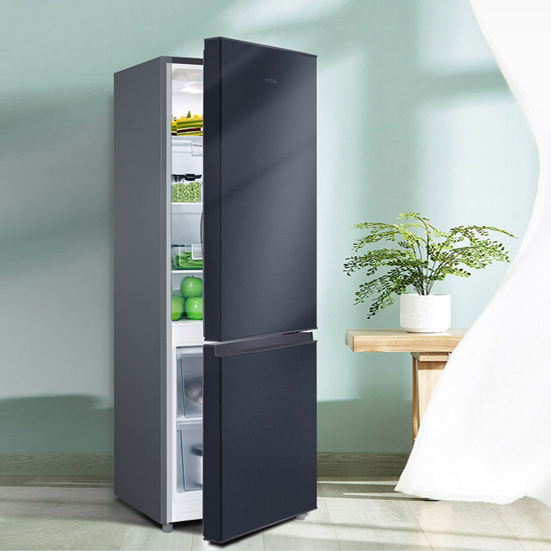 TCL小型双门冰箱家用冷藏冷冻节能单身宿舍分期购R162L3-BZ晶岩灰