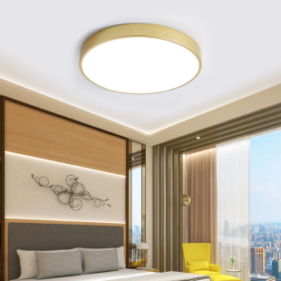 金色圆形客厅卧室led吸顶灯现代简约节能超薄亮轻奢阳台过道灯具
