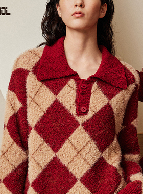 《鹦鹉梨严选》老钱节气翻领睡衣女半边绒保暖家居服套装EZM1650