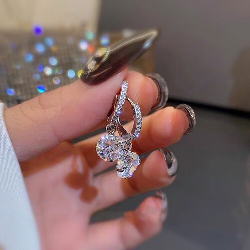 设计感女闪钻耳扣耳环高级感