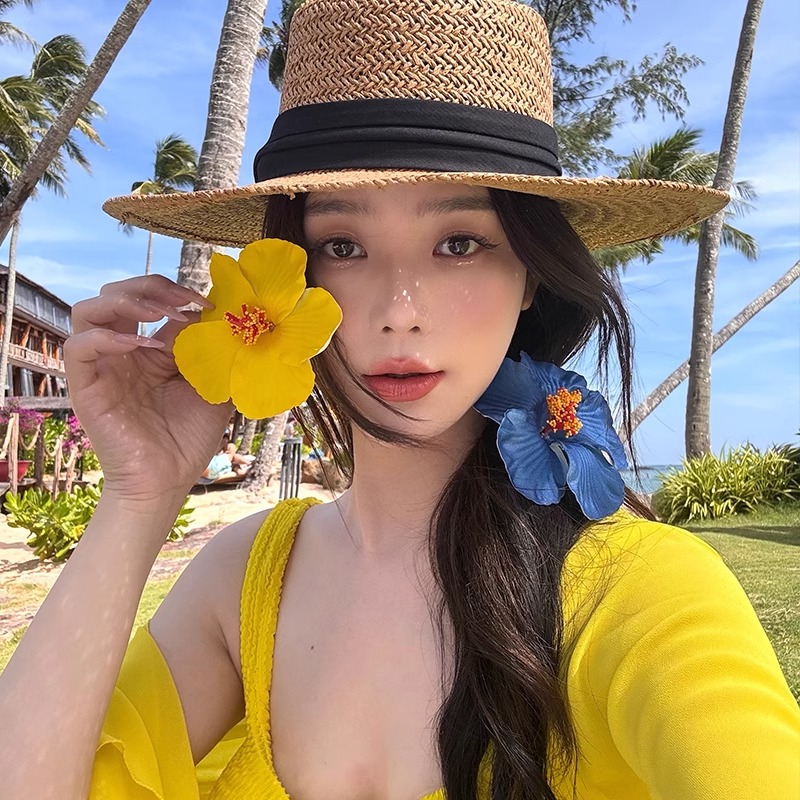 仿真花氛围感沙滩拍照网感侧边夹