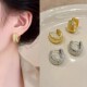 冷淡风金色耳扣女小众设计感耳环2024新款 潮爆款 通勤百搭耳钉耳饰
