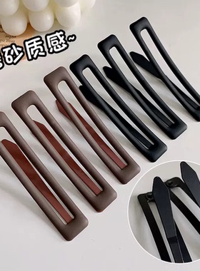 刘海发夹女前额黑色磨砂边夹侧边碎发卡子头饰后脑勺简约新款bb夹