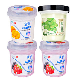 大果粒草莓桑葚黄桃芒果青提组合琴牌 4杯装 新希望活润酸奶340g