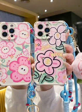 发财祈福花适用三星Galaxy S25/23/21/20/22/24手机壳A73A71全包A56挂绳A36A31A21S防摔A55A53A52A54软硅胶套