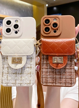 小香风卡包适用红米K90手机壳红米note14/13/11/12Pro全包note15Pro防摔K80K60K70女Turbo4/3/5Pro软硅胶壳套