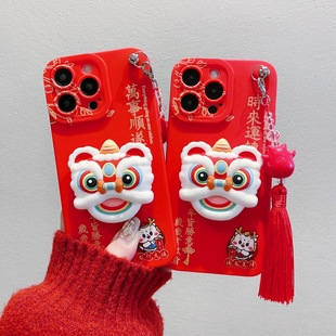 ins新年红适用OPPOReno15手机壳Reno14 12全包A6A3A5防摔女findX9 X8Pro软硅胶套