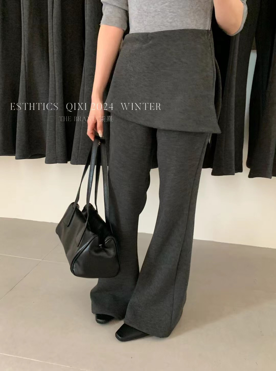 QIXI秒变筷子腿百搭松紧腰棉羊毛高弹显瘦微喇裤+屁帘纯色长裤女,女装/女士精品,休闲裤,淘宝优惠券,粉丝福利购,淘宝优惠卷