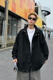 麂皮绒外套男春秋季2025新款设计感美式潮牌宽松休闲夹克J2305，男装夹克，星座603-2