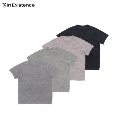 IN EXISTENCE26SS「水墨」羊毛混纺炫彩混纱竹节肌理合身凉感短袖