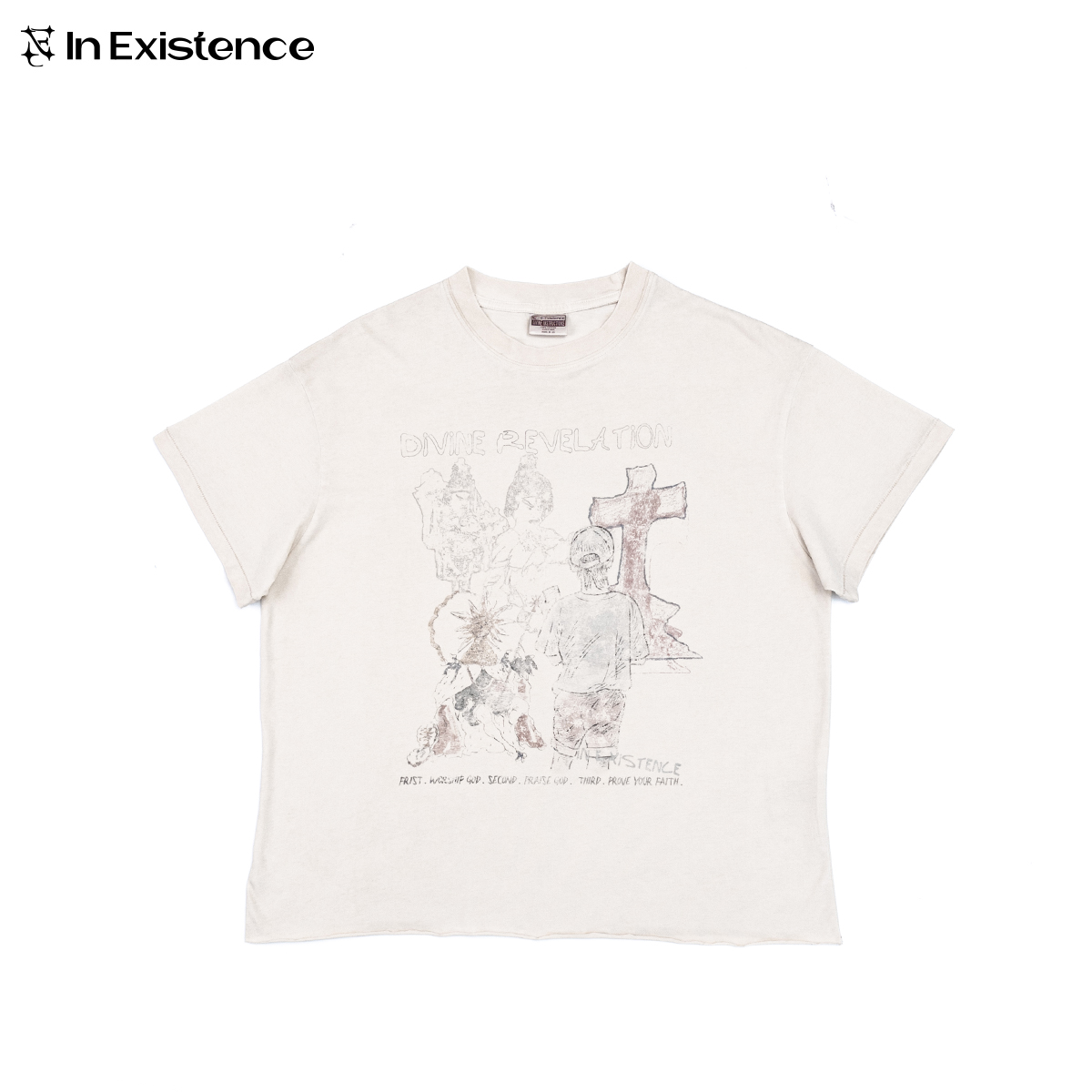 IN EXISTENCE存世25SS 「神明启示」成衣染色单缝线vintage短袖
