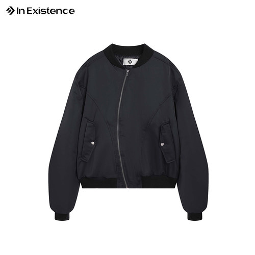 INEXISTENCE弧形拉链棉夹克