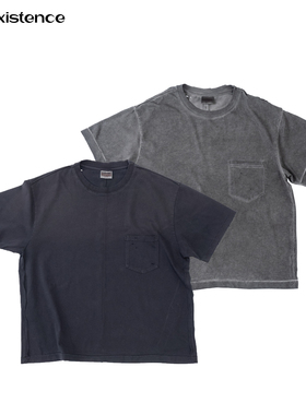 IN EXISTENCE存世25SS 成衣染色分割破坏褪色水洗短袖pocket tee