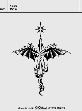 空空NULL 龙之印 草本防水持久纹身贴男女果汁纹身贴保持久