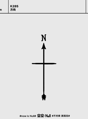 空空NULL 方向 手背草本保持久防水持久果汁纹身贴个性十字架箭头