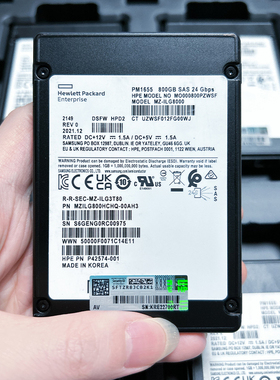 三星PM1655 800G企业级固态硬盘24G惠普版SAS接口 MZILG800HCHQ