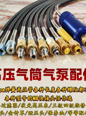 高压打气筒配件40mpa打气机零件30mpa通用螺纹高压气管40气嘴包邮