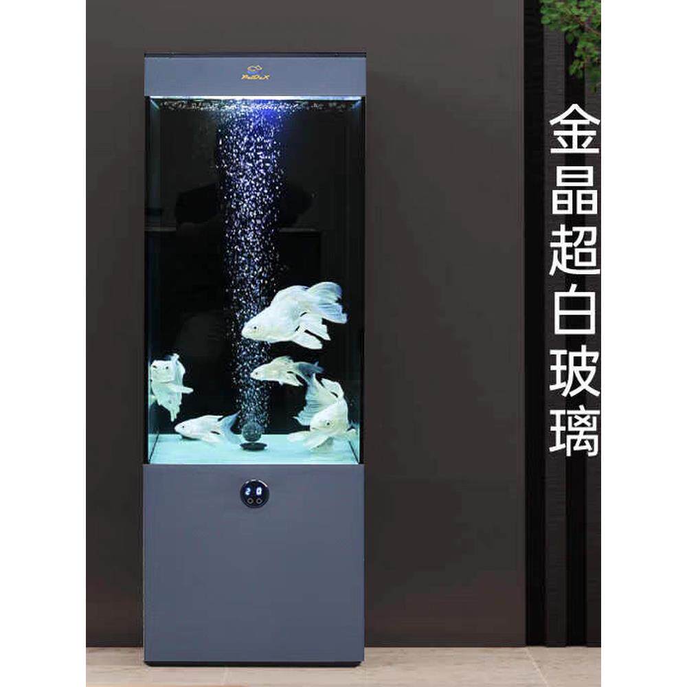 客厅时尚落地款免换水超白玻璃下过滤干湿分离家用养鱼智能鱼缸