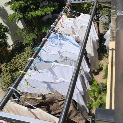 窗外晾衣架窗户免打孔晒被神器阳台外护栏户外室内晒挂衣杆凉衣架