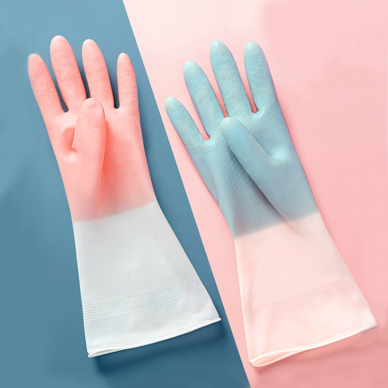 洗碗手套女厨房家用洗衣服洗碗神器家务乳胶防水加厚胶皮家务清洁