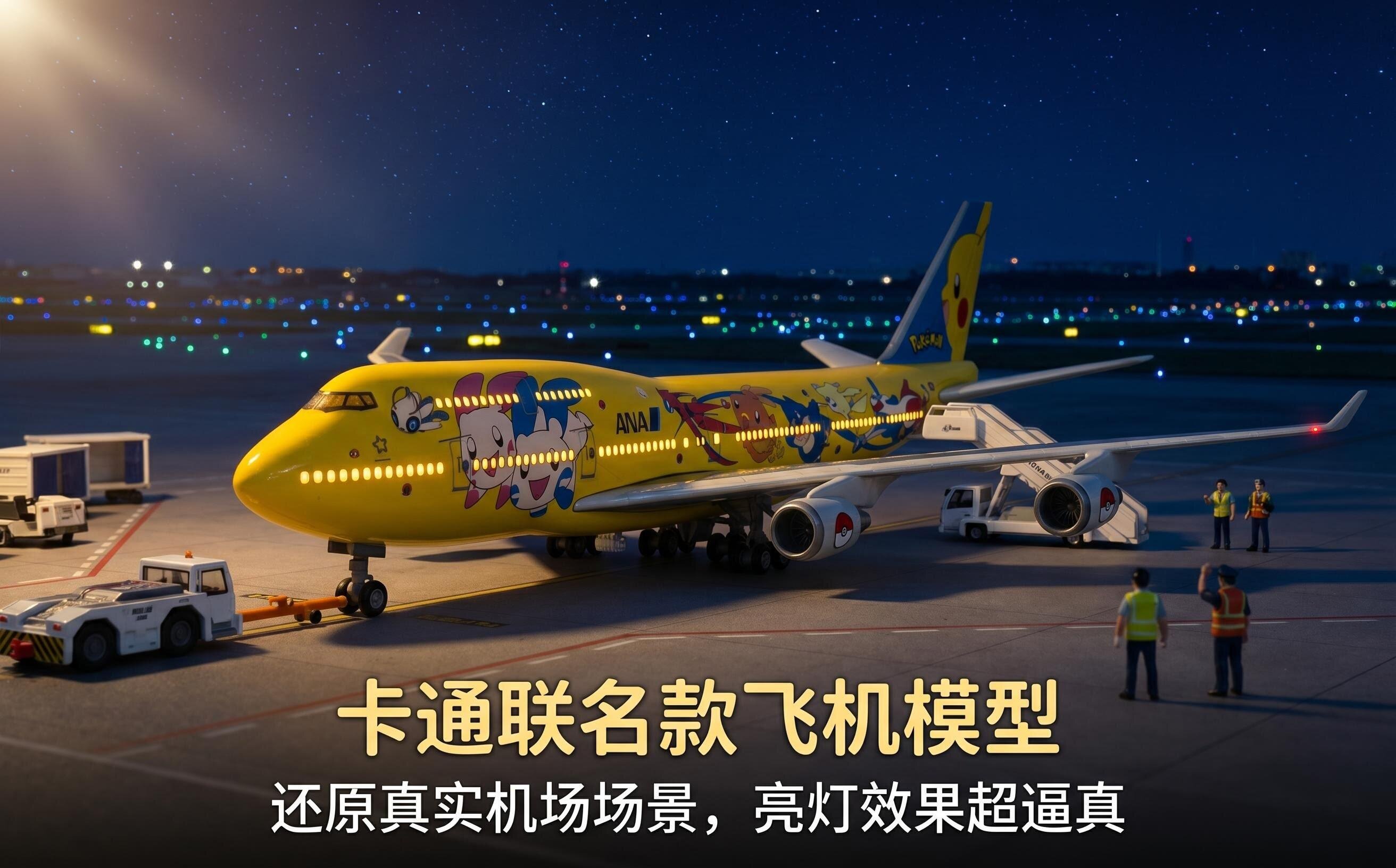 全日空皮卡丘仿真飞机模型合金37厘米航空摆件儿童生日礼飞机玩具