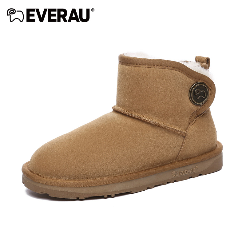 EVERAU冬季羊皮毛一体雪地靴
