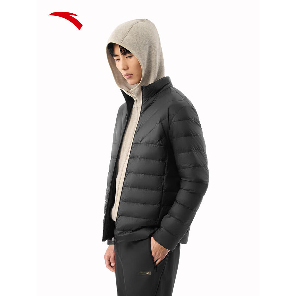 安踏轻薄立领排骨羽绒服男士2025冬季保暖防风休闲外套冲锋衣内胆