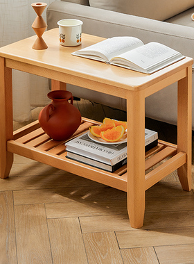 沙发边几实木侧边柜客厅迷你小茶几床头小方桌子家用方角几置物架