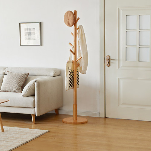 全实木单杆式简易衣帽架