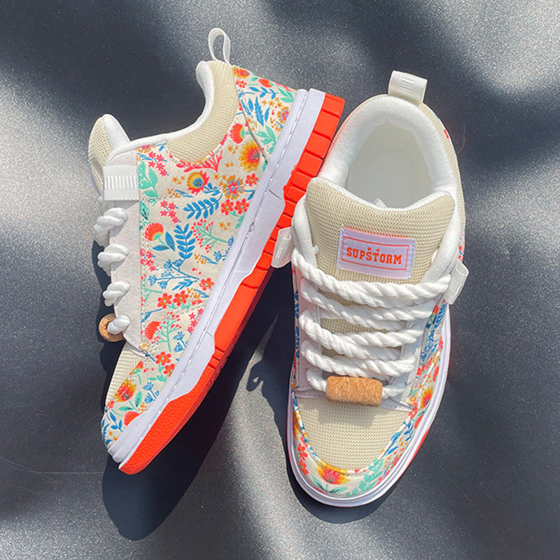 SUPSTORM 2025新款国潮小众设计感板鞋女ins潮百搭运动鞋面包鞋子