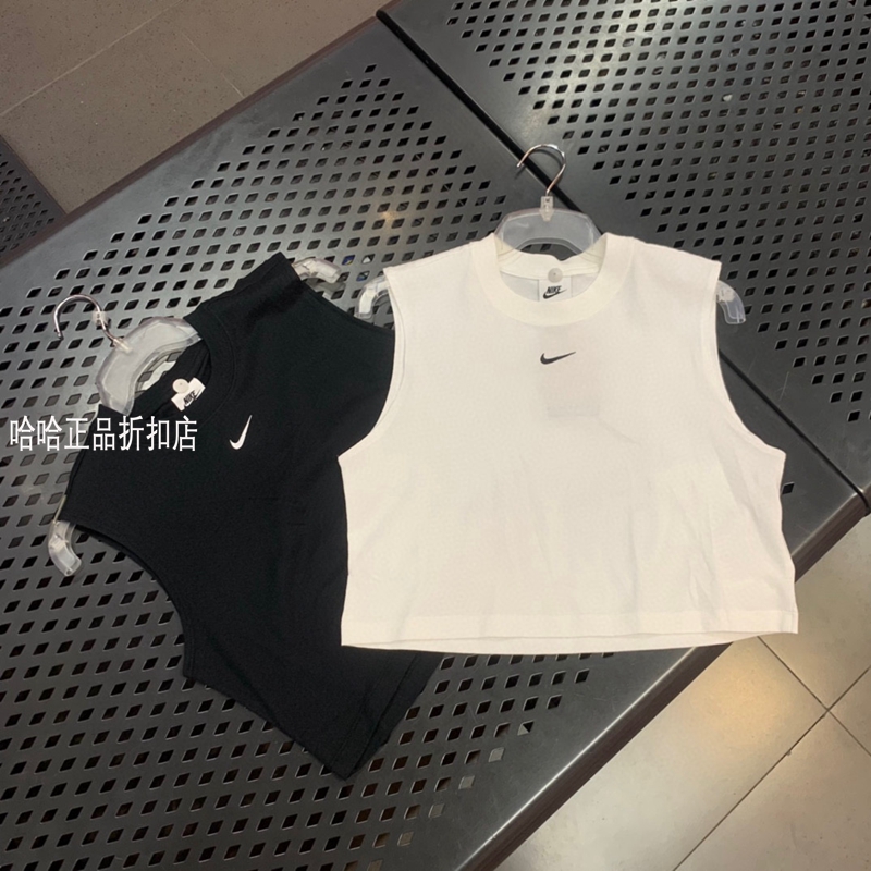 Nike/耐克女子夏季短款圆领运动休闲宽松透气无袖背心T恤AR3204