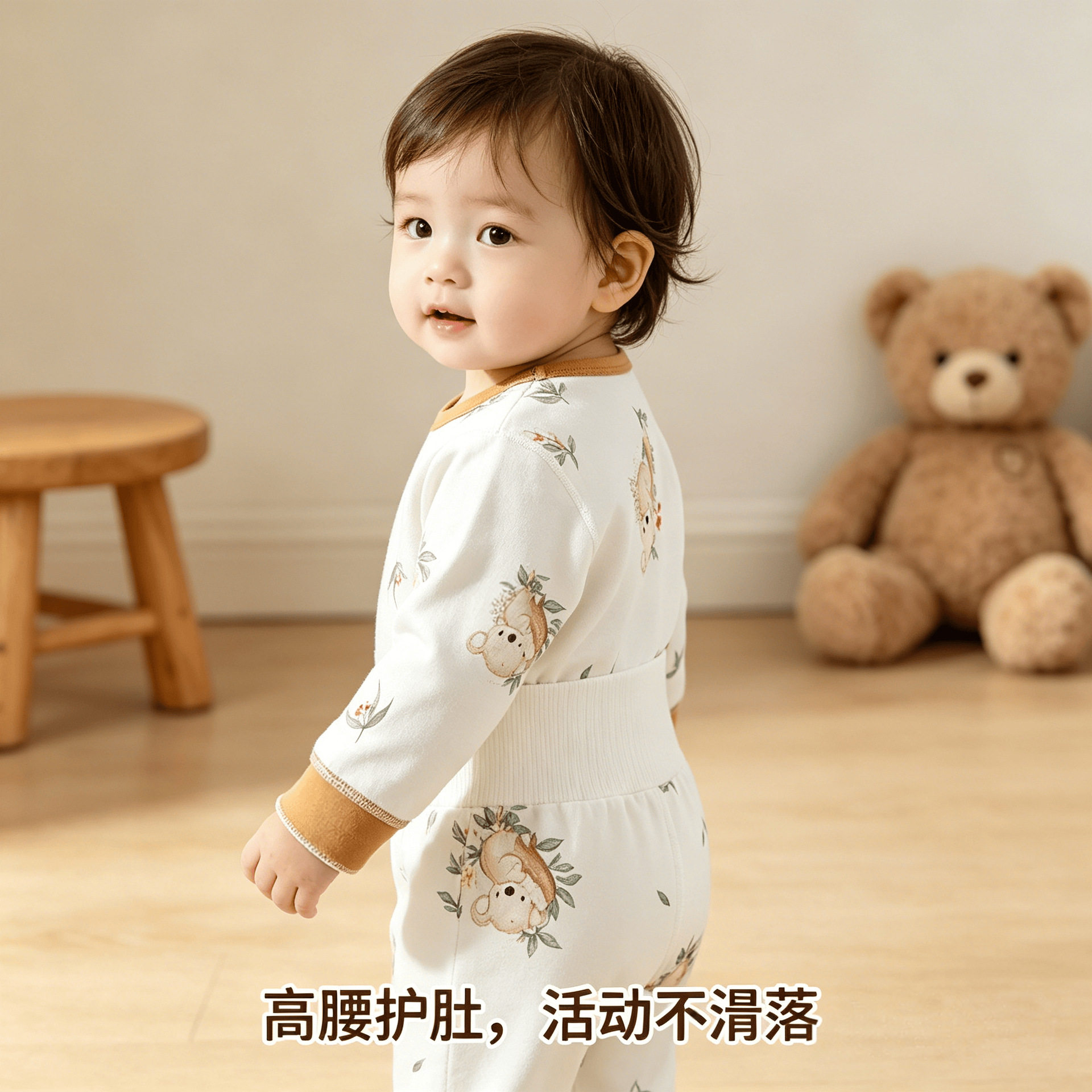 婴儿分体秋衣秋裤男童纯