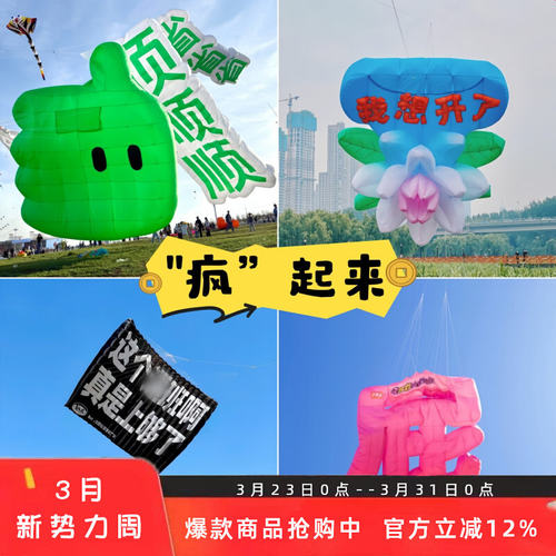 巨型风筝来图定制logo网红打卡拍照个性创意大型软体风筝微风易飞