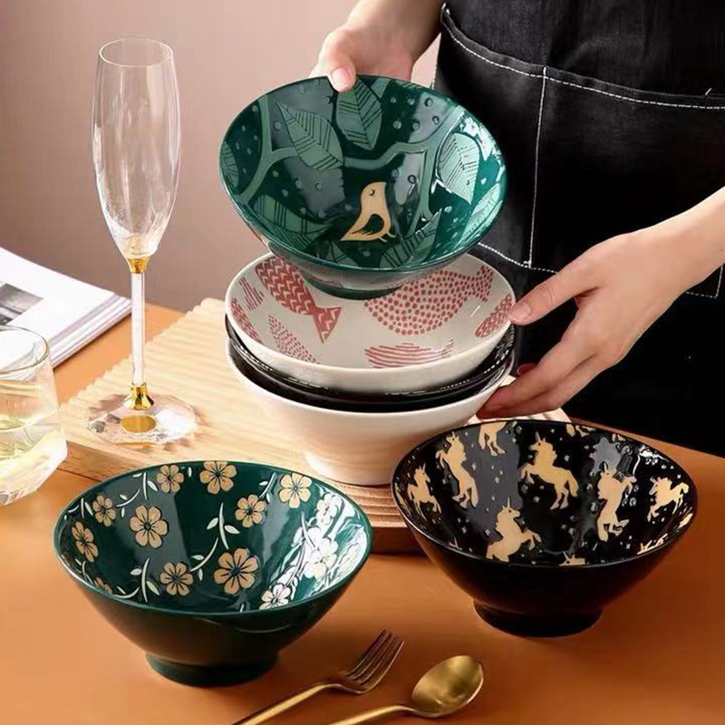 日式拉面碗陶瓷家用创意北欧大号