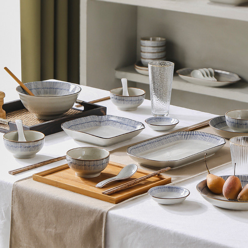 日式复古陶瓷碗创意斗笠碗家用米饭碗菜盘吃面碗田园风碗盘碟餐具,餐饮具,盘,淘宝优惠券,粉丝福利购,淘宝优惠卷